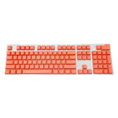 104-Key Mechanical Keyboard Keycap Set: coral orange, white computer keyboard, minimal style