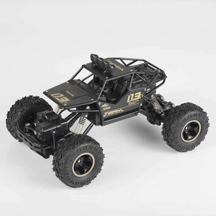 1:16 RC Dragon 4WD Monster Truck: black, dark gray off-road remote-control vehicle, realistic off-road buggy style