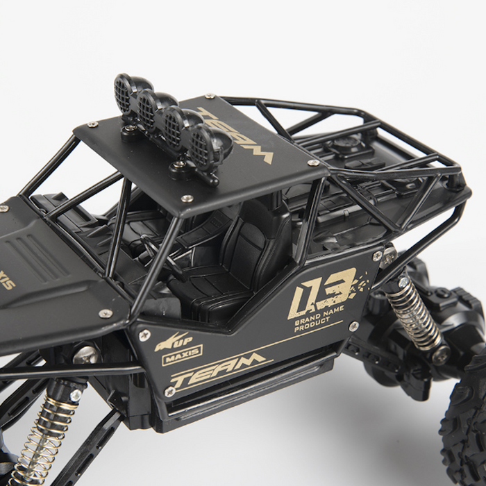 1:16 RC Dragon 4WD Monster Truck: black, dark gray off-road remote-control vehicle, realistic off-road buggy style