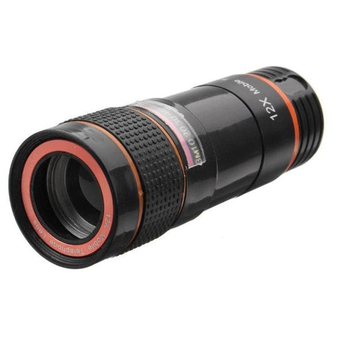 12x Optical Zoom Ultra HD Telescope Lens for Mobile Phones: black, red camera lens attachment, functional camera accessory st