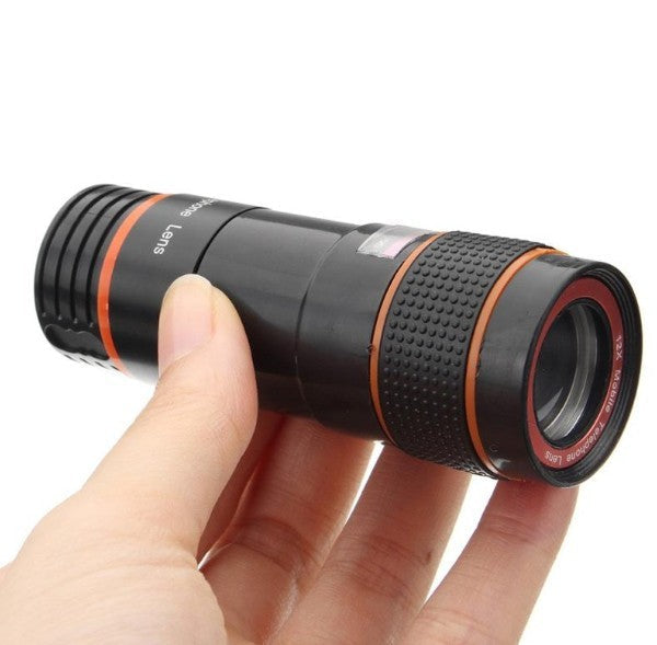 12x Optical Zoom Ultra HD Telescope Lens for Mobile Phones: black, red camera lens attachment, functional camera accessory st