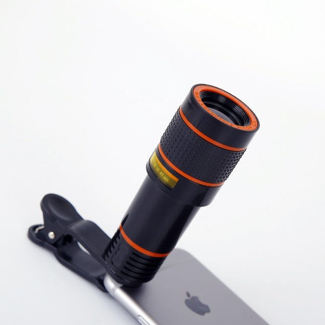12x Optical Zoom Ultra HD Telescope Lens for Mobile Phones: black, red camera lens attachment, functional camera accessory st