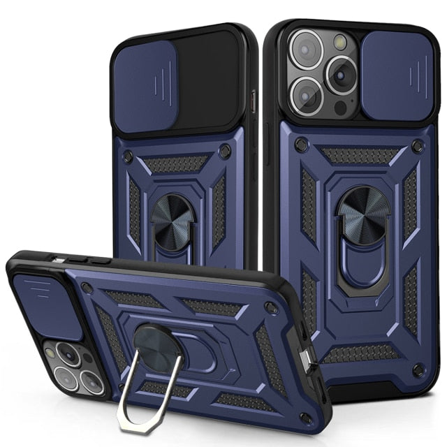 14 Series Camera Lens Cover Kickstand Armor Case for iPhone X: Ensuring 360 Protection: black, dark gray smartphone protectiv