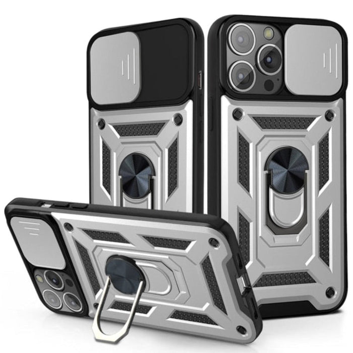 14 Series Camera Lens Cover Kickstand Armor Case for iPhone X: Ensuring 360 Protection: black, dark gray smartphone protectiv