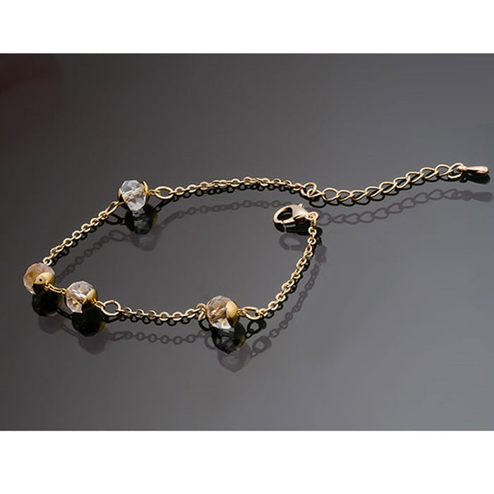 14K Gold Plated Madison Chain Bracelet: gold, clear bracelet, dainty, elegant style