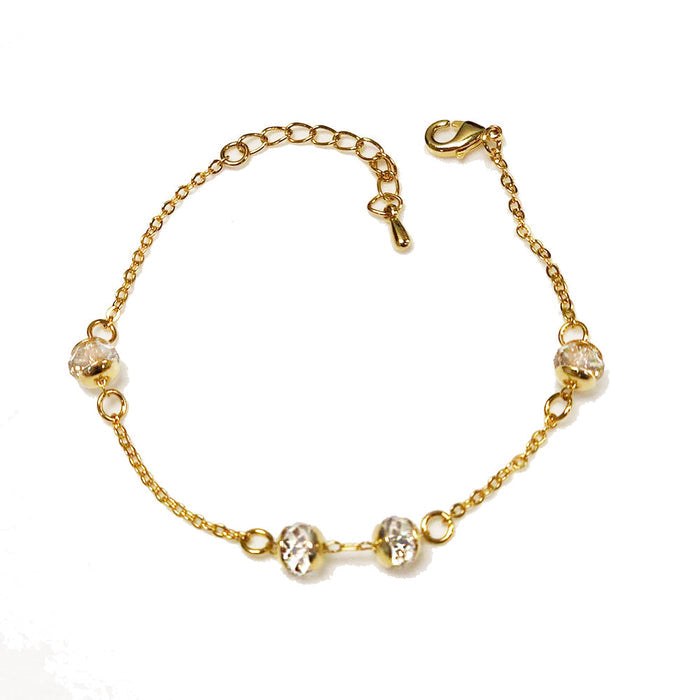 14K Gold Plated Madison Chain Bracelet: gold, clear bracelet, dainty, elegant style
