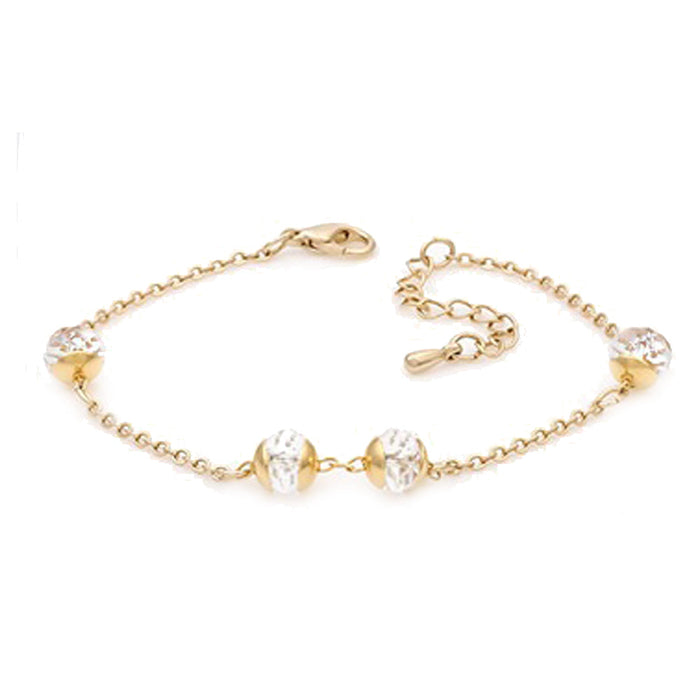 14K Gold Plated Madison Chain Bracelet: gold, clear bracelet, dainty, elegant style