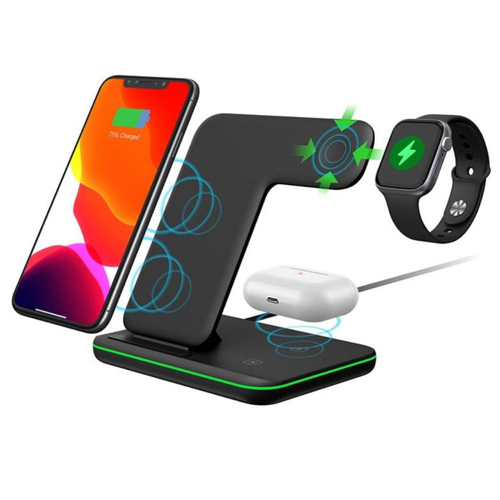 15W Fast Wireless Charging Station for Mobile Phones, The Ultimate Ninja Power Charger: black, dark gray Apple devices, minim