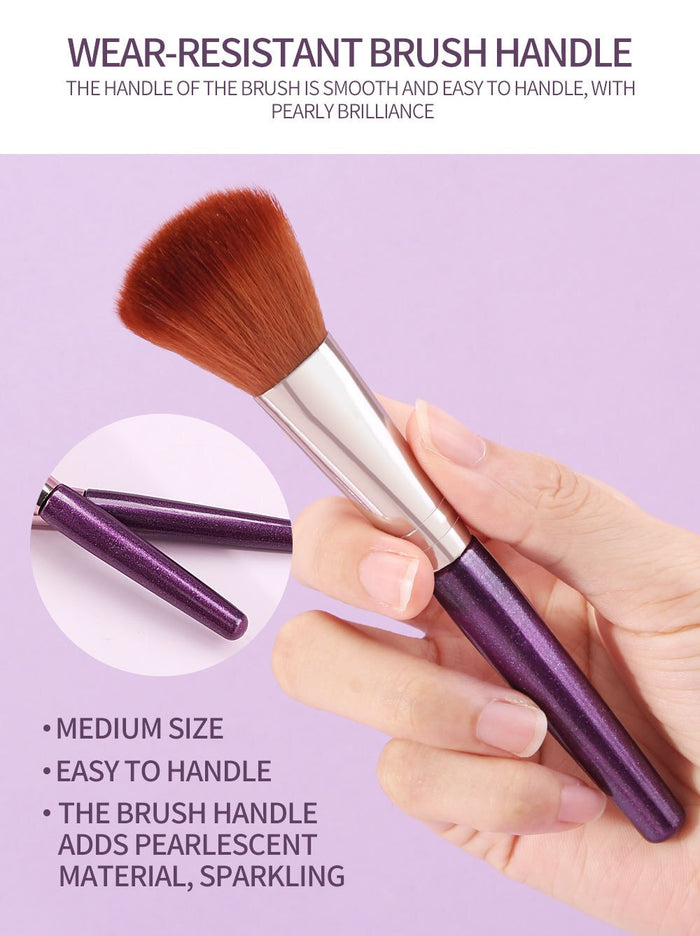 18-Piece Shimmering Makeup Brush Collection: purple, silver makeup brush set, minimal style