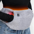 2-in-1 Belt for Wrapping Waist and Hands with Heating Function: light gray, orange wearable heated waist wrap/belt, minimal f