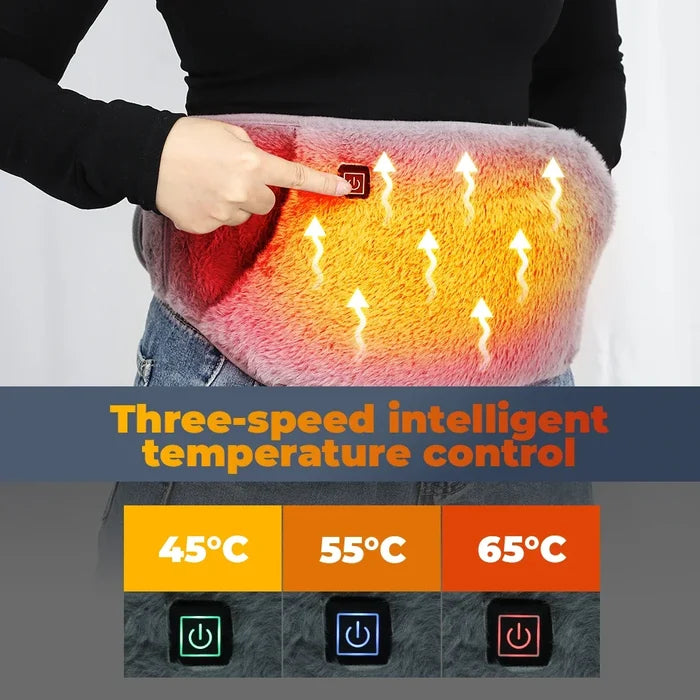 2-in-1 Belt for Wrapping Waist and Hands with Heating Function: light gray, orange wearable heated waist wrap/belt, minimal f
