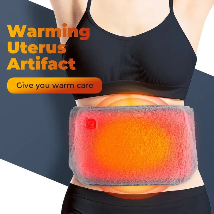 2-in-1 Belt for Wrapping Waist and Hands with Heating Function: light gray, orange wearable heated waist wrap/belt, minimal f