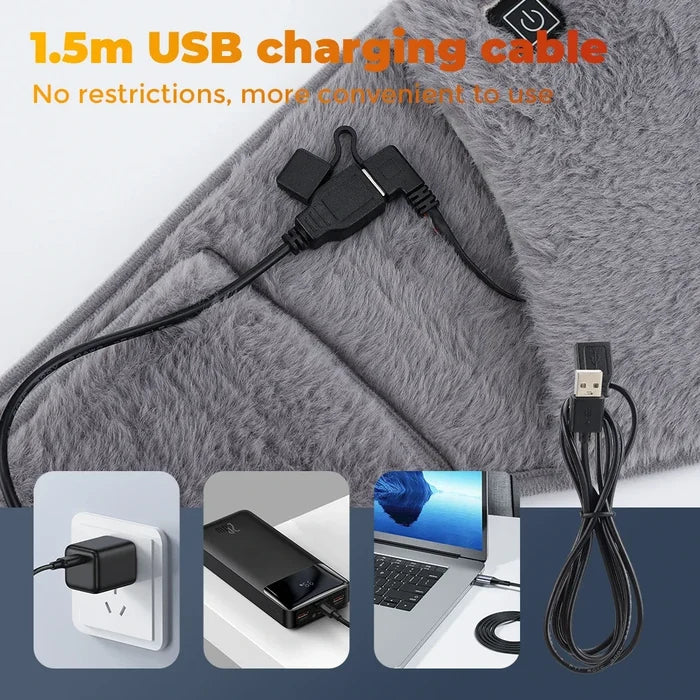 2-in-1 Belt for Wrapping Waist and Hands with Heating Function: light gray, orange wearable heated waist wrap/belt, minimal f