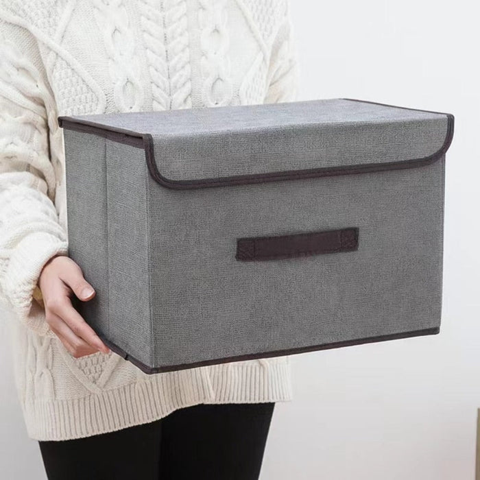 2-Pack Versatile Storage Containers: light green, beige stackable fabric storage boxes/bins, minimal modern style