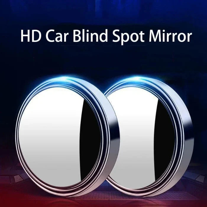 2 Piece Set of Mirrors to Eliminate Blind Spots with Adjustable Features: silver, black round vehicle blind-spot mirrors, min