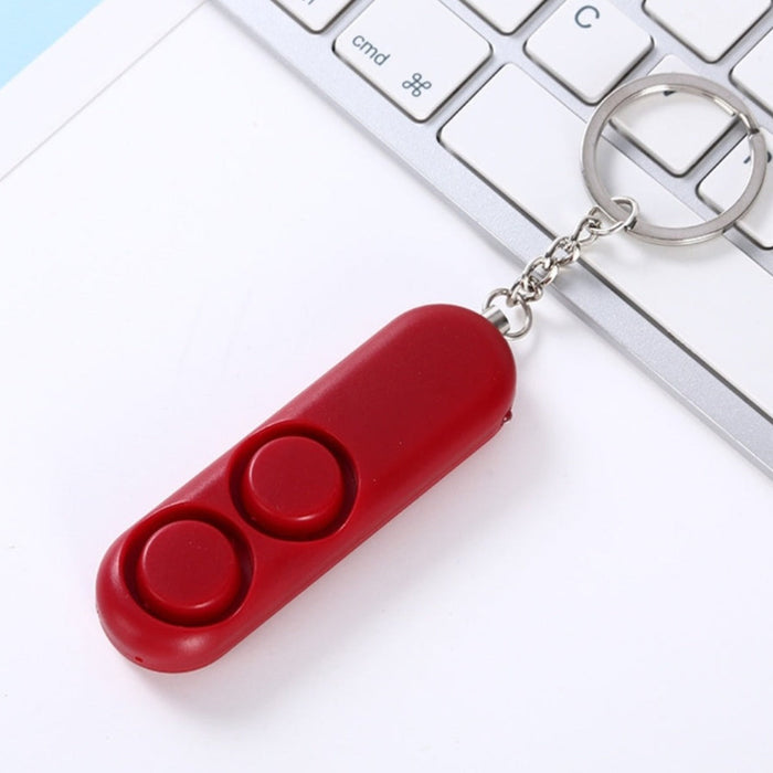 2 Pieces Personal Safety Alarm Keychain, Loud Dual Speaker for Self Defense (120dB): black, silver keychain fidget clicker, m