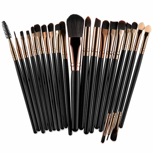 20-Piece Cosmetics Brush Set Black