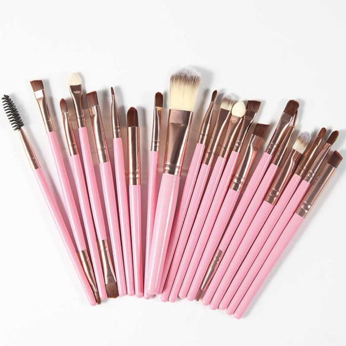 20-Piece Cosmetics Brush Set: black, rose gold makeup brush set, minimal style
