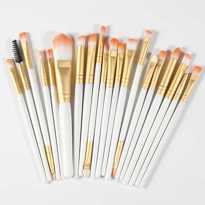 20-Piece Cosmetics Brush Set: black, rose gold makeup brush set, minimal style