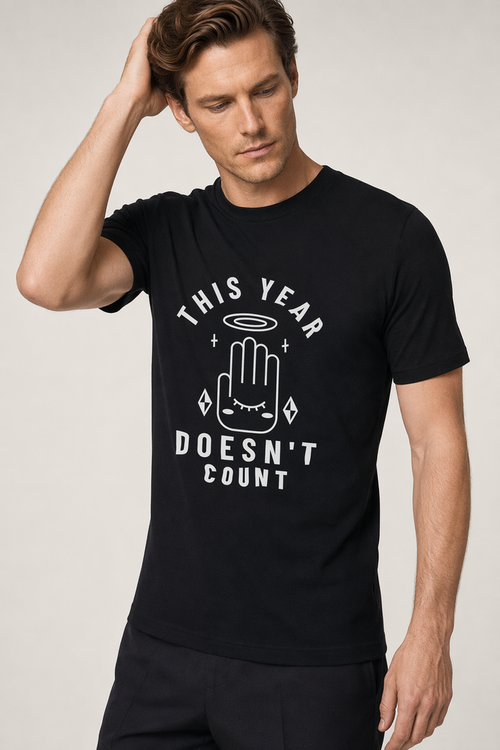 2020 Men's Graphic Tee Solid Black Blend