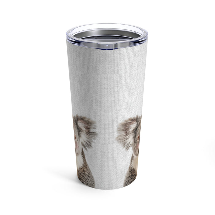 20oz Koala Blush Tumbler: silver, gray koala, realistic animal print style