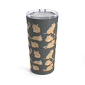 20oz Tumbler for Tabby Cat Lovers: dark gray, orange orange cats, cartoon style