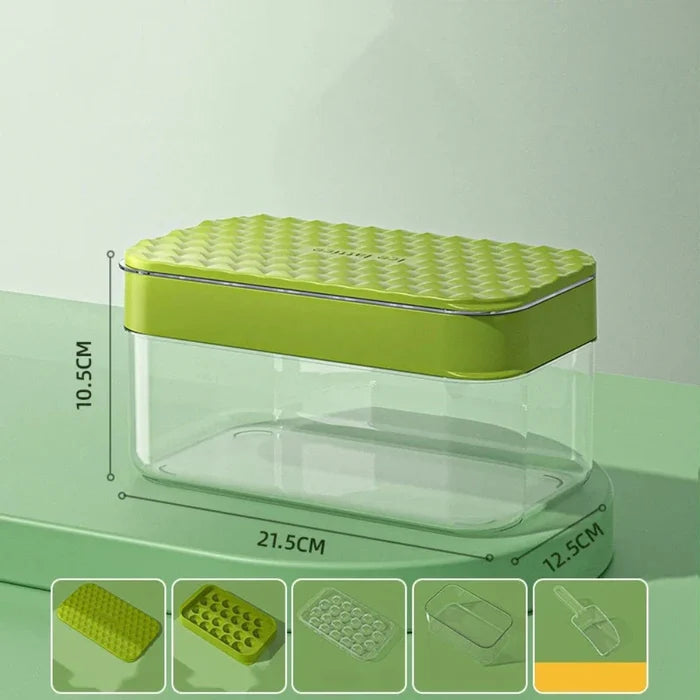 22-Cavity Ice Ball Mold for Large Gatherings: yellow, clear ice cube storage container with ice tray lid, minimal modern kitc