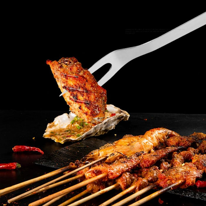 3 Essential Camping BBQ Utensils: brown, dark brown grilled steak, food photography style