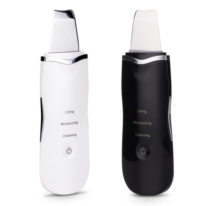3-in-1 Deep Cleansing Ultrasonic Device: Efficiently Removes Blackheads and Scrubs Skin: white, silver handheld facial skinca