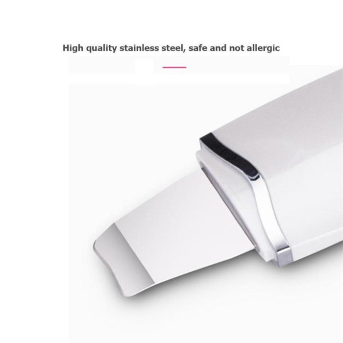 3-in-1 Deep Cleansing Ultrasonic Device: Efficiently Removes Blackheads and Scrubs Skin: white, silver handheld facial skinca