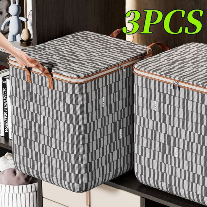 3-Pack Water-Resistant Container for Storing Items: black, white storage baskets with lids, minimal modern style