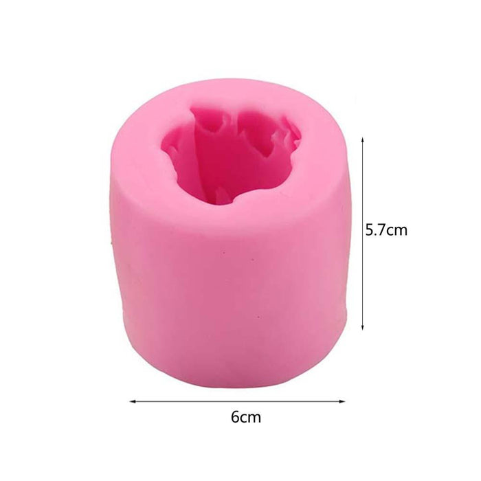 3-Piece Set of Silicone Baking Molds for DIY Rose-Shaped Decorations: pink unicorn, cartoon style