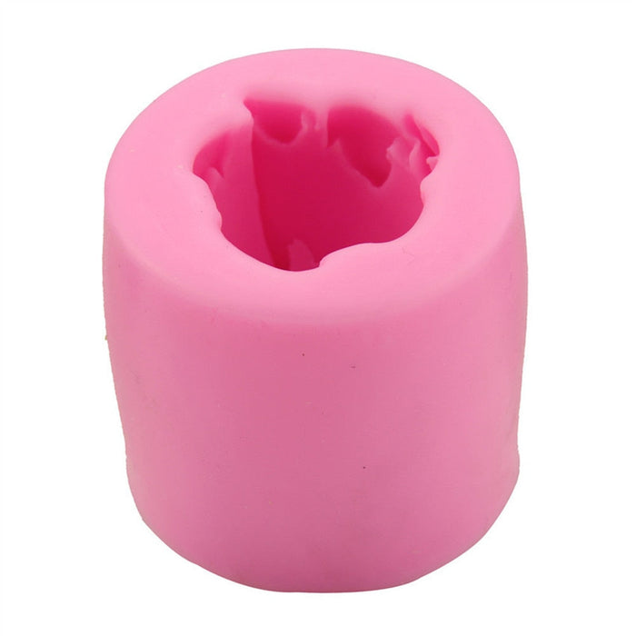 3-Piece Set of Silicone Baking Molds for DIY Rose-Shaped Decorations: pink unicorn, cartoon style