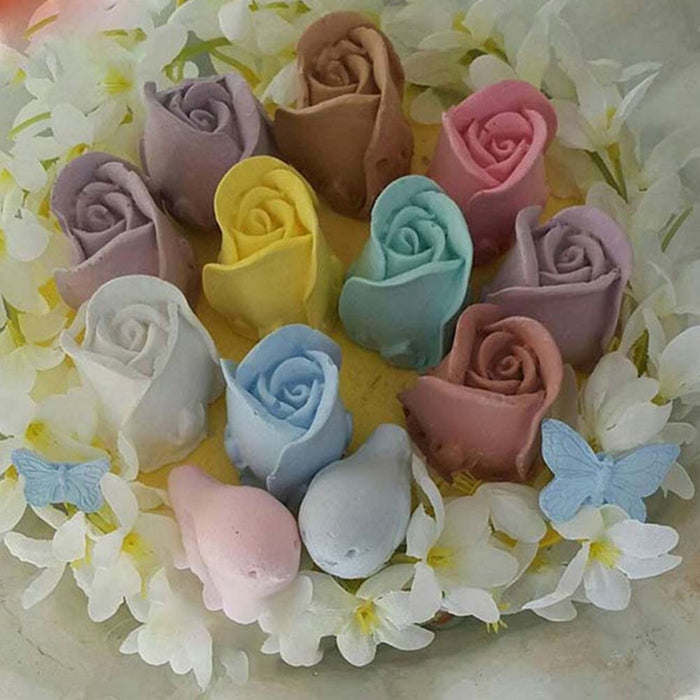 3-Piece Set of Silicone Baking Molds for DIY Rose-Shaped Decorations: pink unicorn, cartoon style