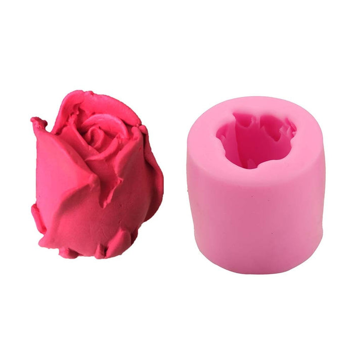 3-Piece Set of Silicone Baking Molds for DIY Rose-Shaped Decorations: pink unicorn, cartoon style