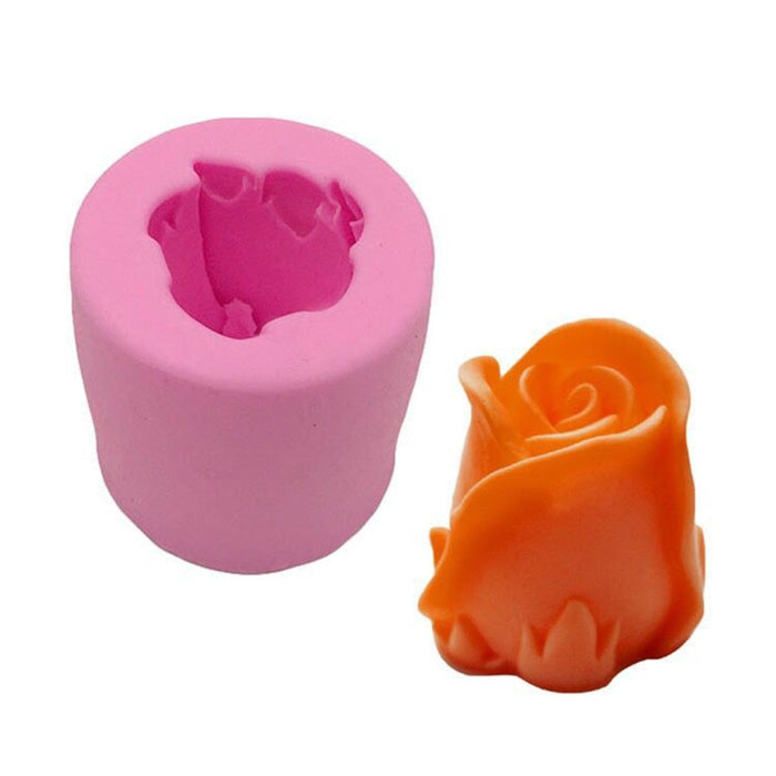 3-Piece Set of Silicone Baking Molds for DIY Rose-Shaped Decorations: pink unicorn, cartoon style