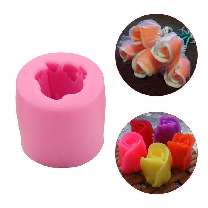 3-Piece Set of Silicone Baking Molds for DIY Rose-Shaped Decorations: pink unicorn, cartoon style
