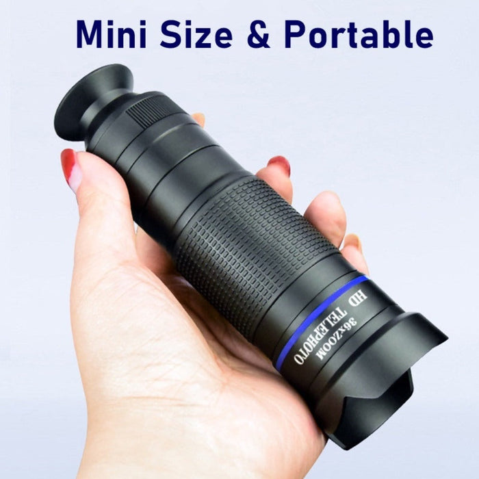 36X Mobile Phone Lens Kit With Tripod, Enhance Your Photography Experience: black, blue handheld telephoto lens/monocular, co
