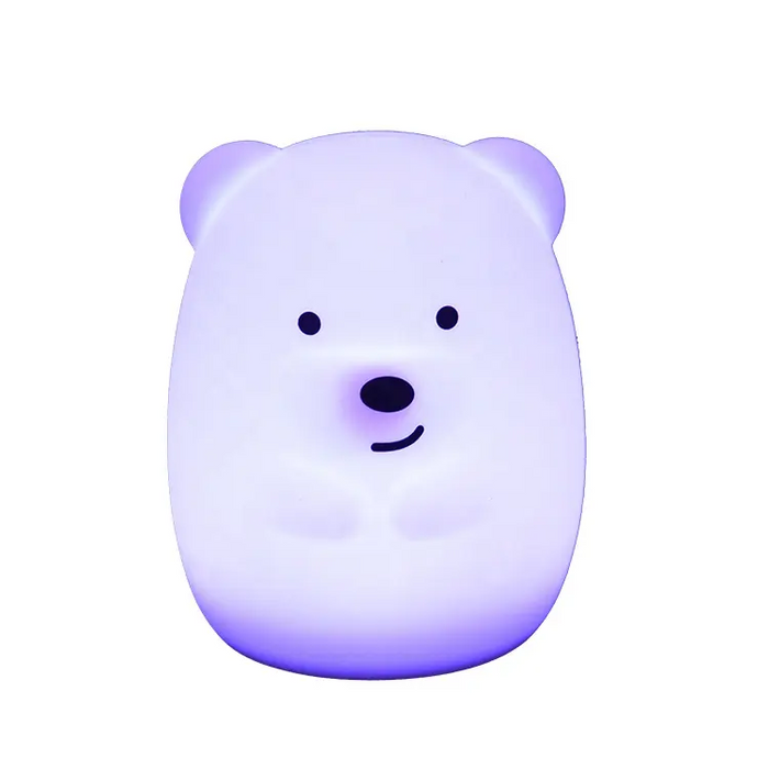 3D Animal Smart Night Light: Adorable, Energy-efficient, Touch-sensitive: pale yellow, off-white rabbit character, kawaii car