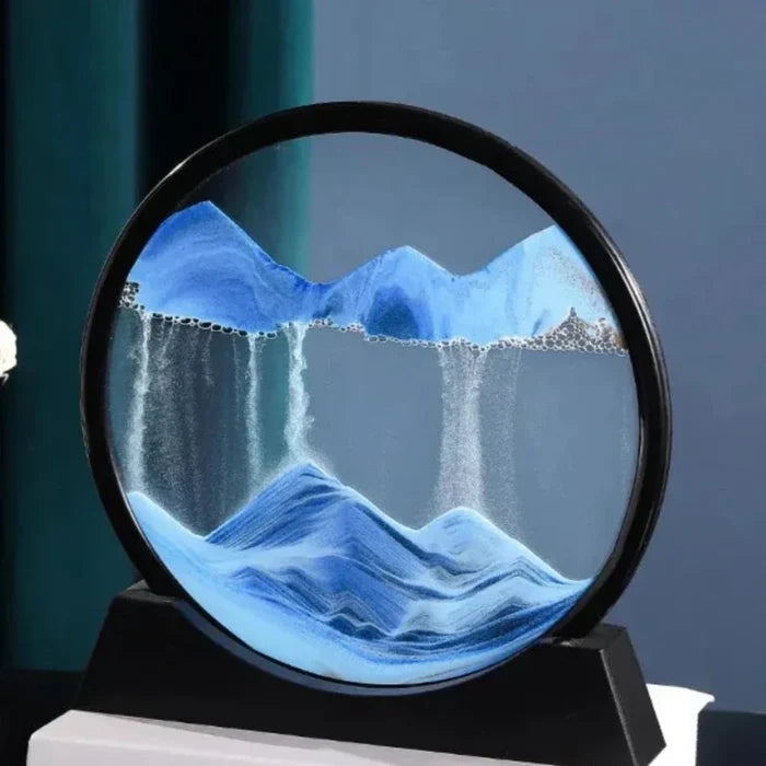 3D Sand Art from the Depths of the Sea: black, purple abstract mountain landscape, modern minimal abstract style