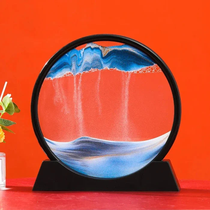 3D Sand Art from the Depths of the Sea: black, purple abstract mountain landscape, modern minimal abstract style