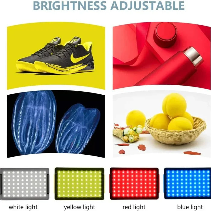 4 Color RGB LED Tripod, ""'s Illuminated Tripod with RGB Lighting: black, white LED panel light kit with two tripod stands, m