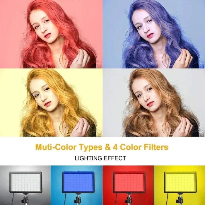 4 Color RGB LED Tripod, ""'s Illuminated Tripod with RGB Lighting: black, white LED panel light kit with two tripod stands, m