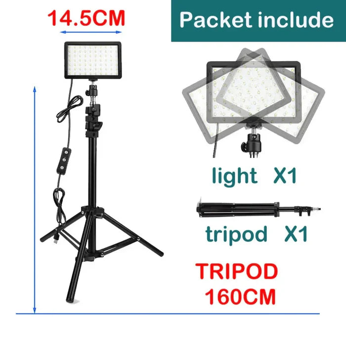 4 Color RGB LED Tripod, ""'s Illuminated Tripod with RGB Lighting: black, white LED panel light kit with two tripod stands, m