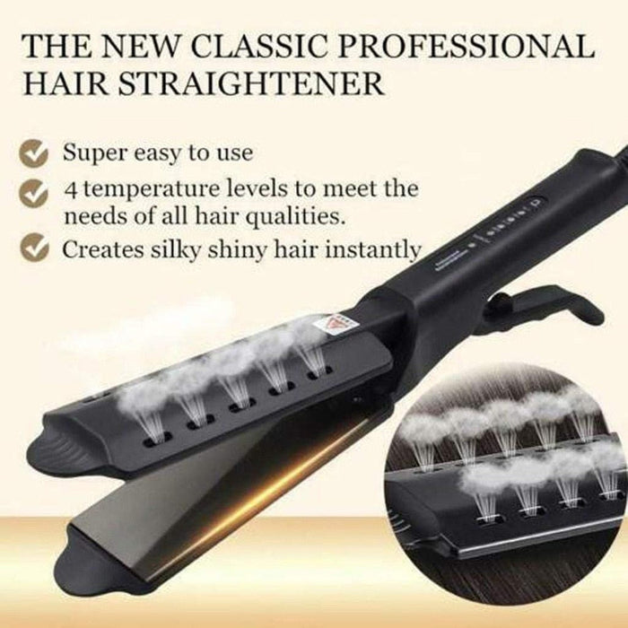 4 Gears Hair Straightener: Unveiling the Ultimate Styling Companion: black, dark gray hair straightener, modern product adver