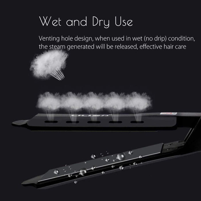 4 Gears Hair Straightener: Unveiling the Ultimate Styling Companion: black, dark gray hair straightener, modern product adver