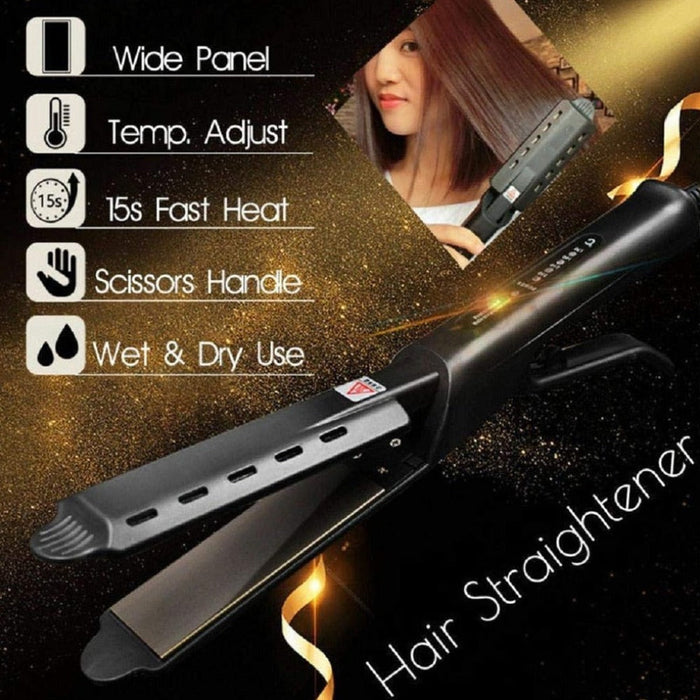 4 Gears Hair Straightener: Unveiling the Ultimate Styling Companion: black, dark gray hair straightener, modern product adver