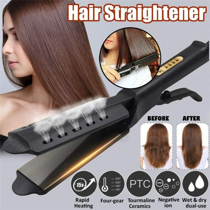 4 Gears Hair Straightener: Unveiling the Ultimate Styling Companion: black, dark gray hair straightener, modern product adver