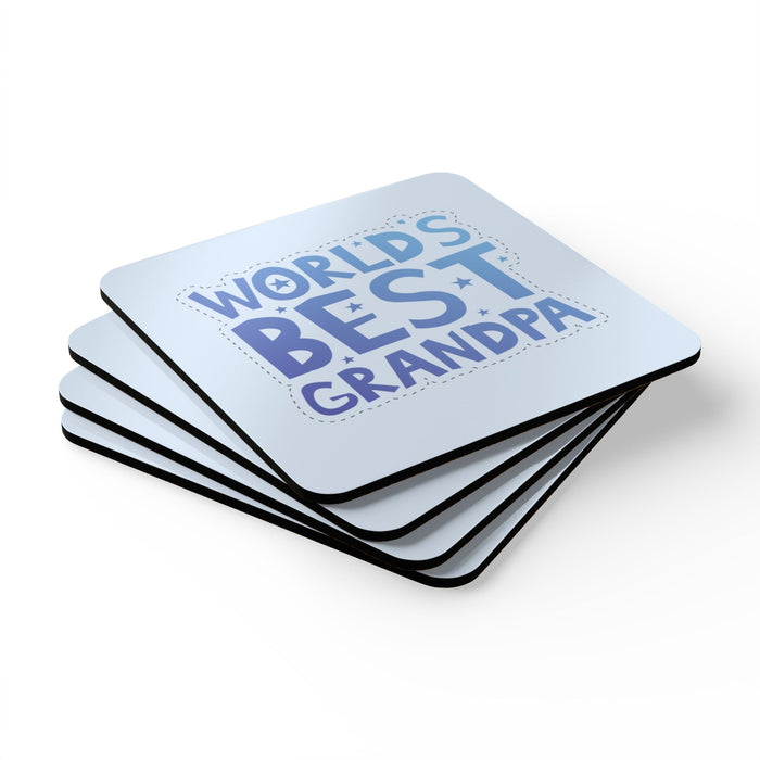 4-Piece Coaster Set for The Greatest Grandfather in The World: light tan, beige square mat or pad, minimal style