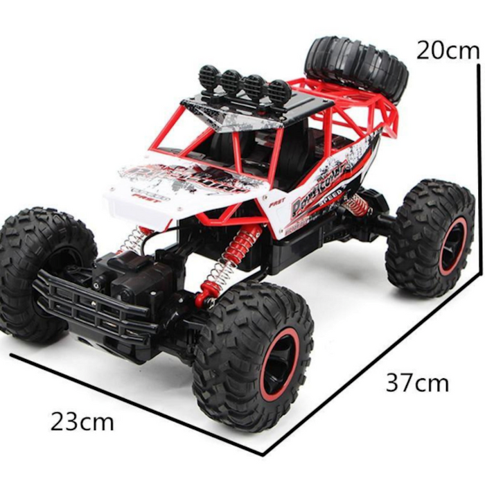 4WD Monster Truck with Dragon 2.4Ghz Remote Control: black, dark gray remote-control off-road buggy vehicle, rugged off-road